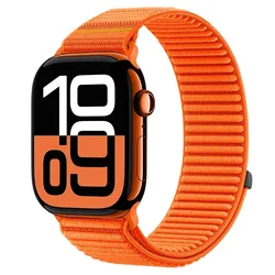 Durable Nylon Loop Watch Band - Versatile Strap Bracelet - 42 - 44 - 45 - 46 - 49mm (Orange)