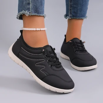 Spring new women's sports shoes, fashionable, breathable, lightweight, non-slip, wear-resistant, casual sports shoes, flat shoes