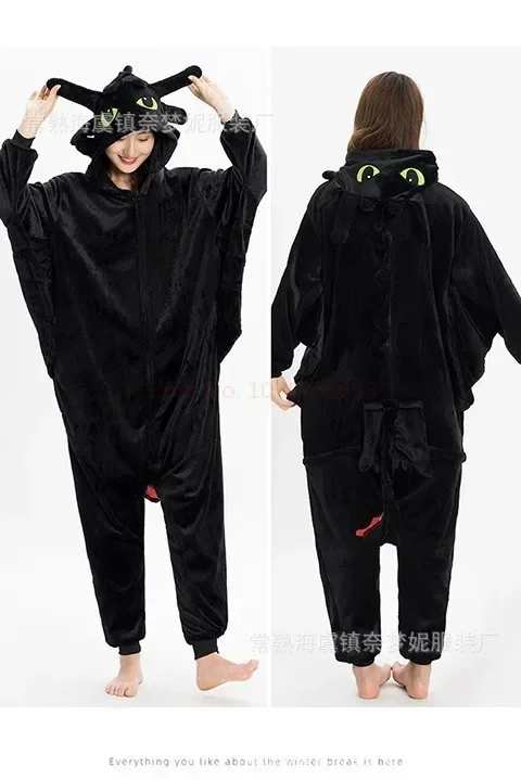 Zwart Dier Kigurumi Volwassenen Onesies Vrouwen Mannen Pyjama Halloween Kostuums Cosplay Jumpsuit Verjaardag Kerstcadeau Speelgoed