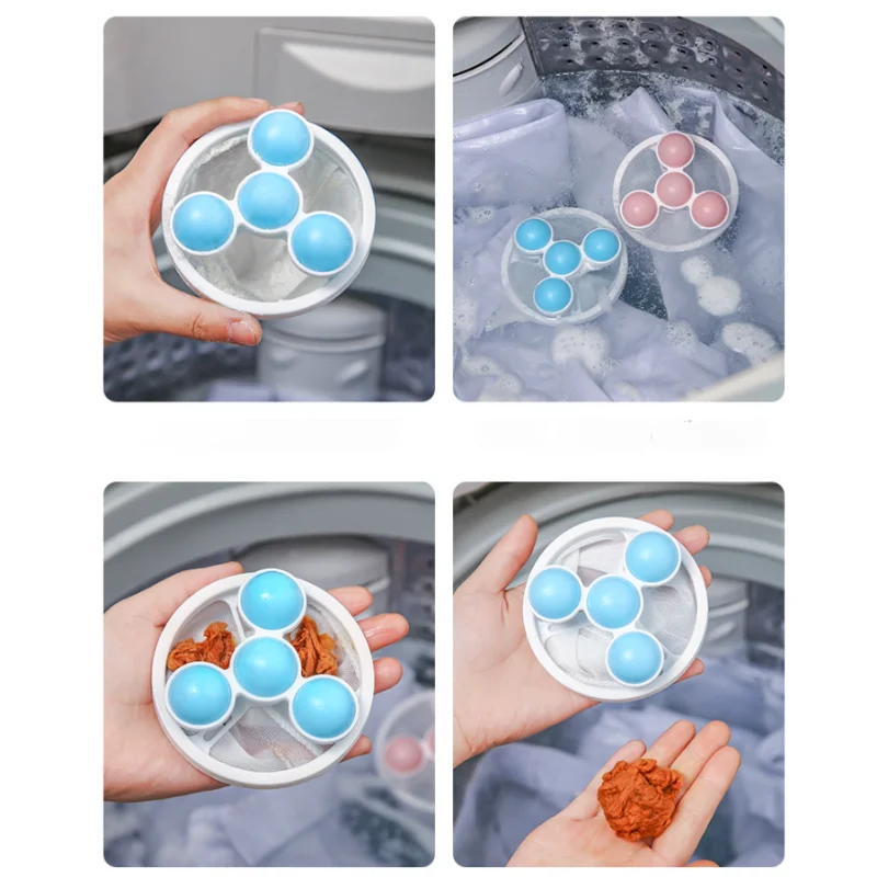 Washing Machine Hair Filter Pet Hair Clip Remover Laundry Tool Catcher Reusable Mesh Dirt Collection Bag Cleaning Ball