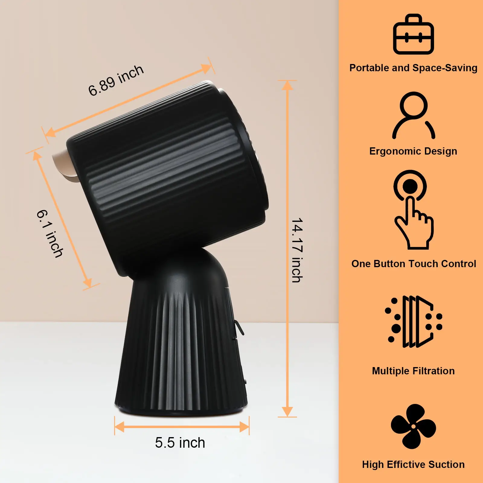 ‎Tieasy with 2 Speed Exhaust Fan Detachable Aluminum Filter Portable Range Hood ZMS-TBX8 6