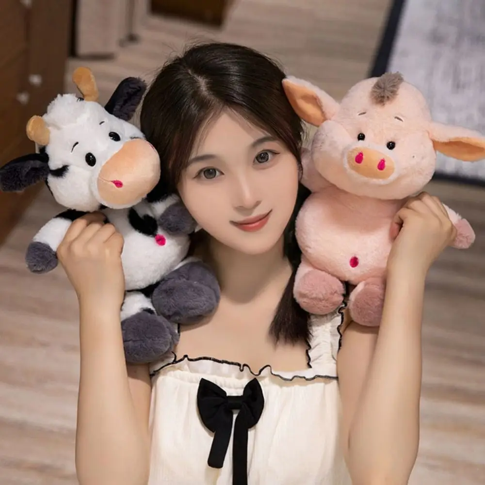 Animal Cattle Animal Plush Doll Stuffed Cow Bull Simulation Milk Cow Plush Doll Soft Fluffy Cow Plush Toy Sofa Ornament
