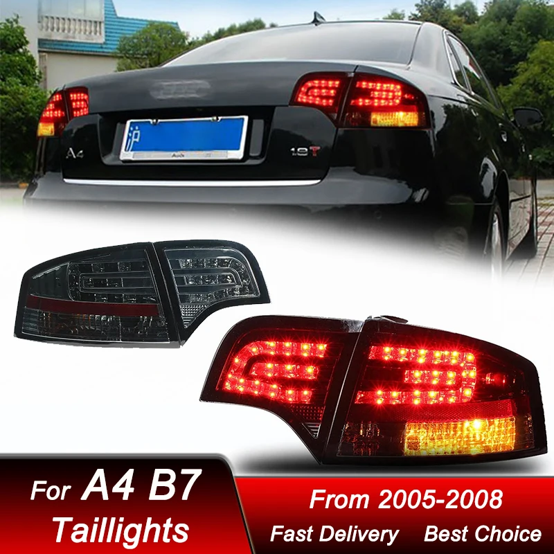 アウディA4 S4 RS4 B7セダン用LEDテールランプ 2005-2008y Full Smoked LED Tail Lights for AUDI A4 S4 S-Line B7 05-08 4