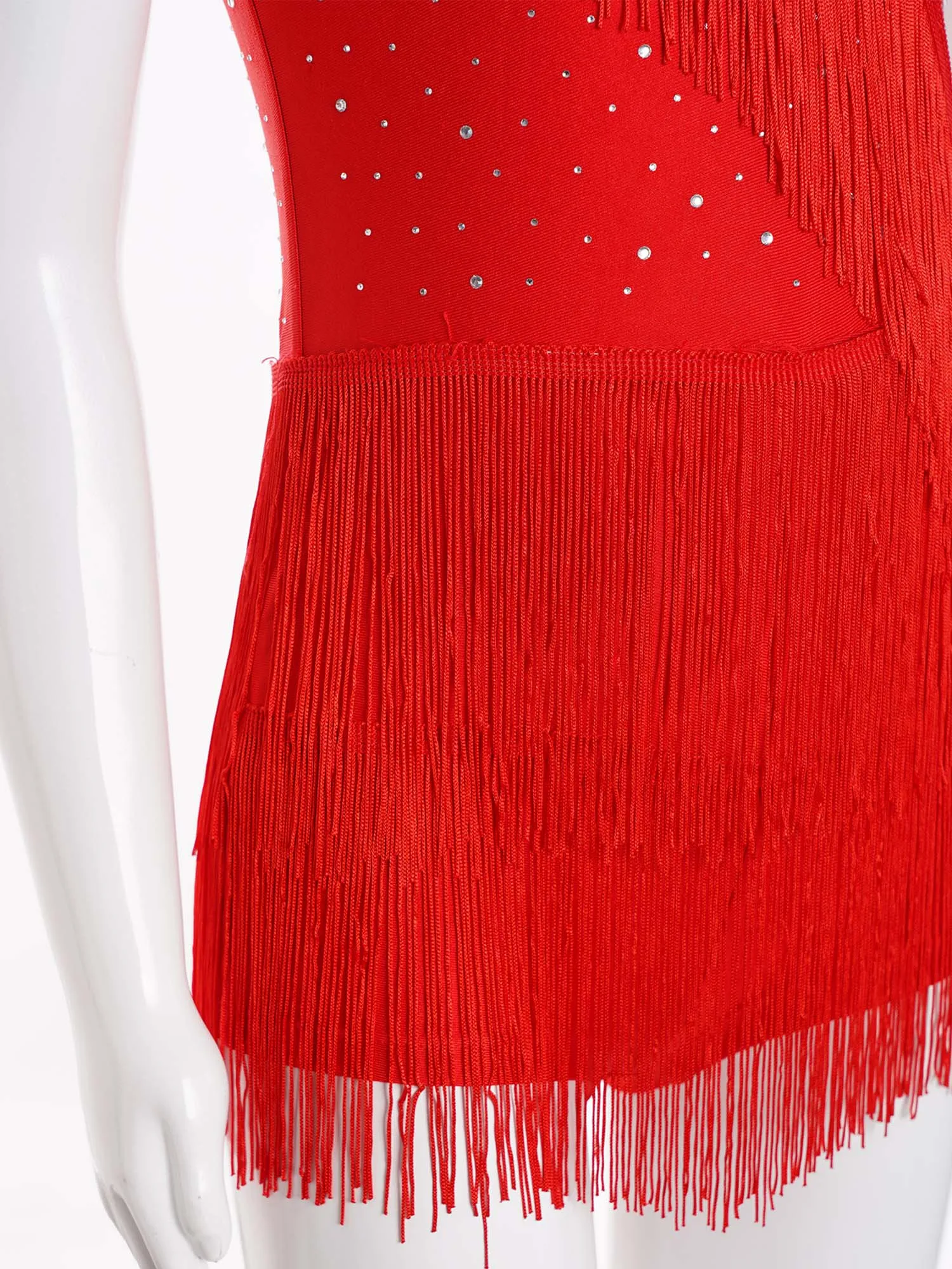 Rhinestones Modern Hip Hop Jazz Dance Performance Costume Girls Sleeveless Glittery Boyshorts Dress Tassel Latin Dance Dress dance dress