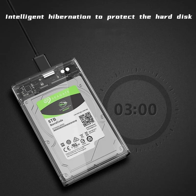CŸ USB 3.1 SATA ǻ  ϵ ̺ ũ HDD Ŭ, 2.5 ġ 9.5mm ϵ ũ SSD ڽ, ִ 5TB 