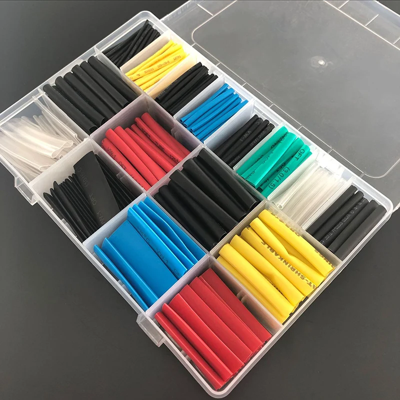 580pcs Heat Shrink Electric Insulation Tube Kit Flame Retardant Wrap Cable Sleeve With Storage Box