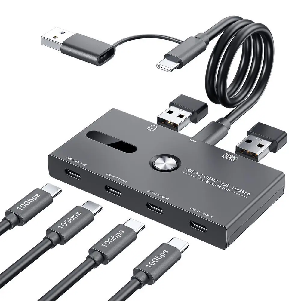 

For Laptop PC IPad Etc Type C Device USB C HUB Eayburst USB HUB Type C 10Gbps 4 Ports USB C 3.2 Gen2 Usb C Splitter