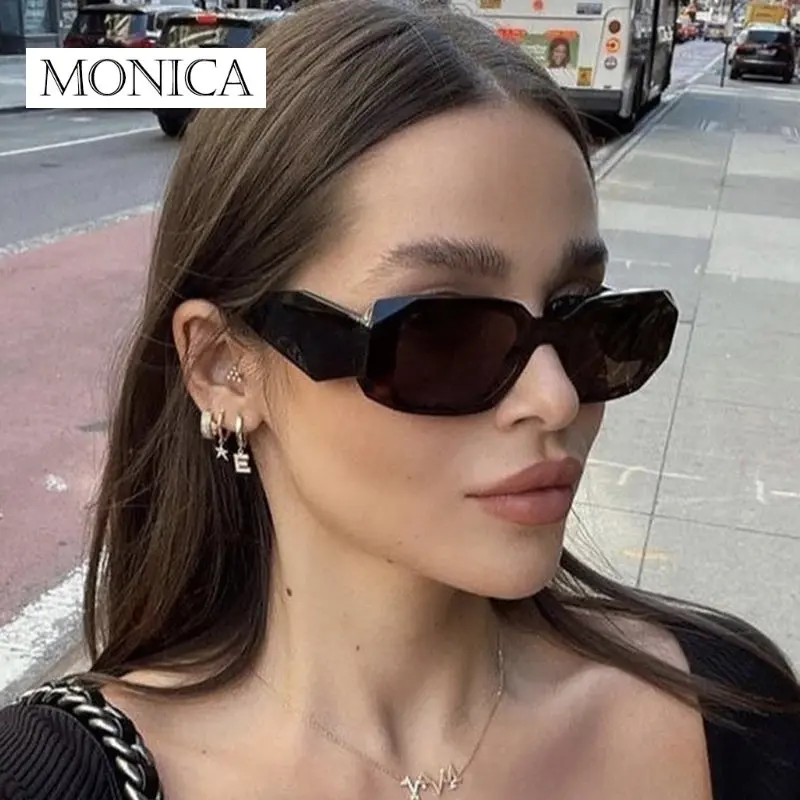 Irregular Oversized Sunglasses Women Polygon Crystal Frame Eyeglasses  Luxury Brand Designer Shiny Diamond Eyewear Men Shades