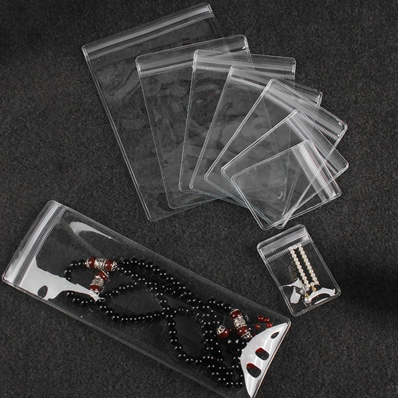 20Pcs Clear PVC Pouches Bags Anti-Oxidation Zip Lock Storage Self-Sealing Bag for Jewelry Earring Necklace Display Packaging