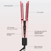 Lisseur et sèche-cheveux 2 en 1, lisseur à ions négatifs, utilisation sur cheveux secs et humides, moteur sans balais haute vitesse, brosse lissante 6