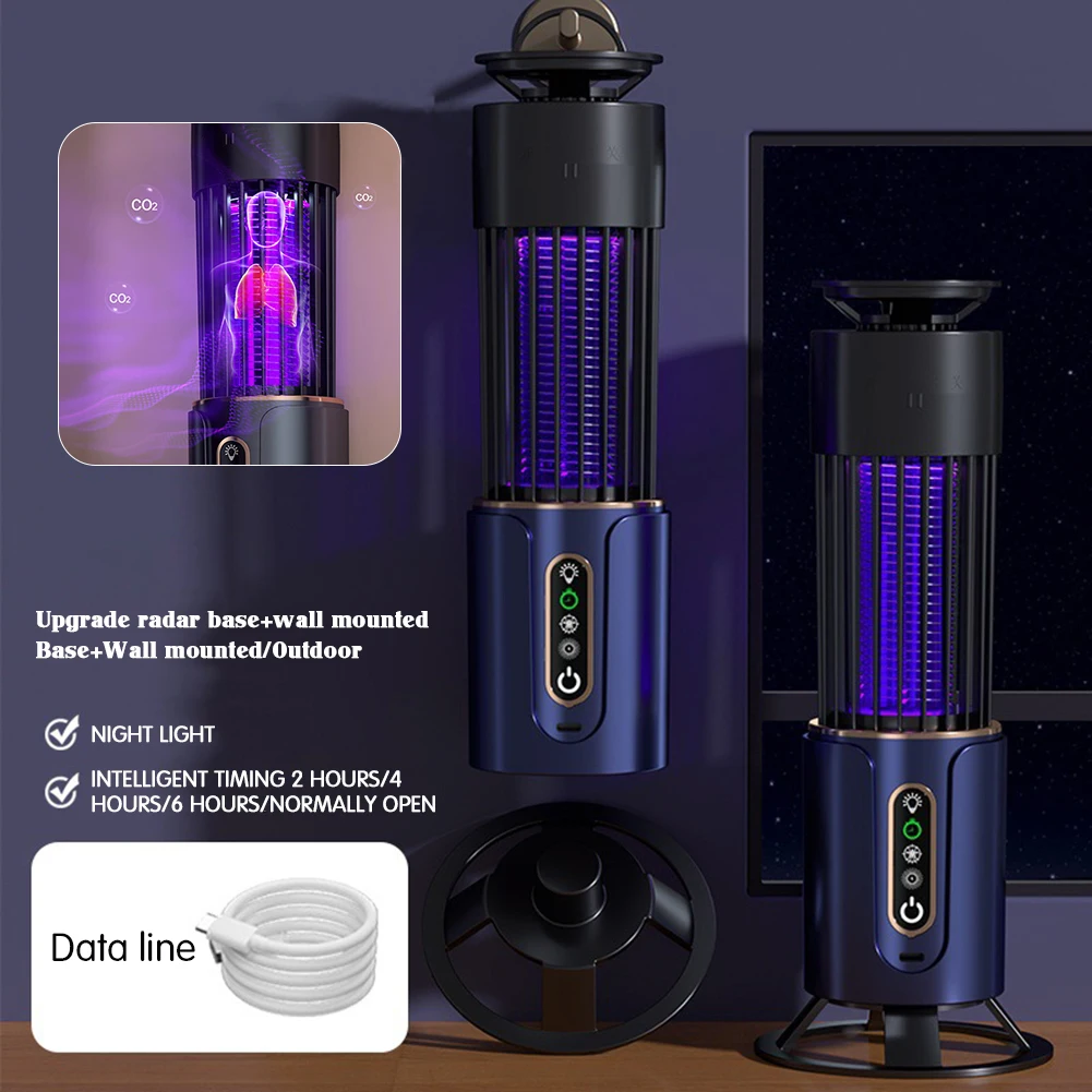 LED Bugs Zappers for Indoor Outdoor 2 in 1 Mosquitoes Killer Lamp Rechargeable 360&deg; Fly Trap Lamp for Bedroom