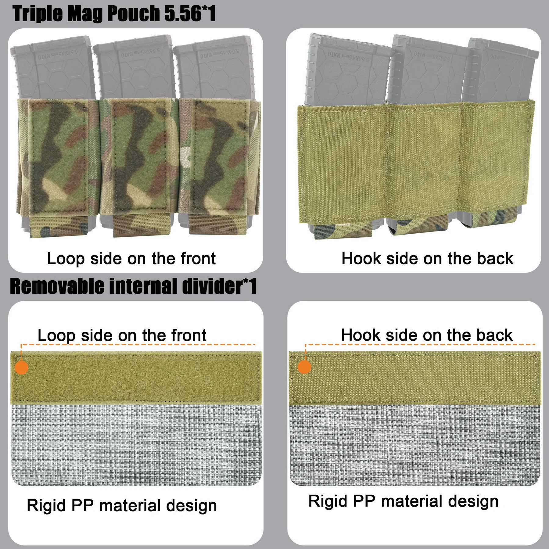 FCPC V5 DOPE Front Flap G-hook Pouch Triple Magazine Insert For 5.56 7.62 AR15 Kangaroo Bag FCSK Plate Carrier Hunting Vest 5