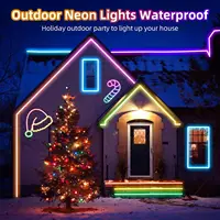 Lumières LED néon flexibles de 5M/10M, contrôle avec application/télécommande, plusieurs Modes, veilleuses rvb extérieures étanches IP65 6