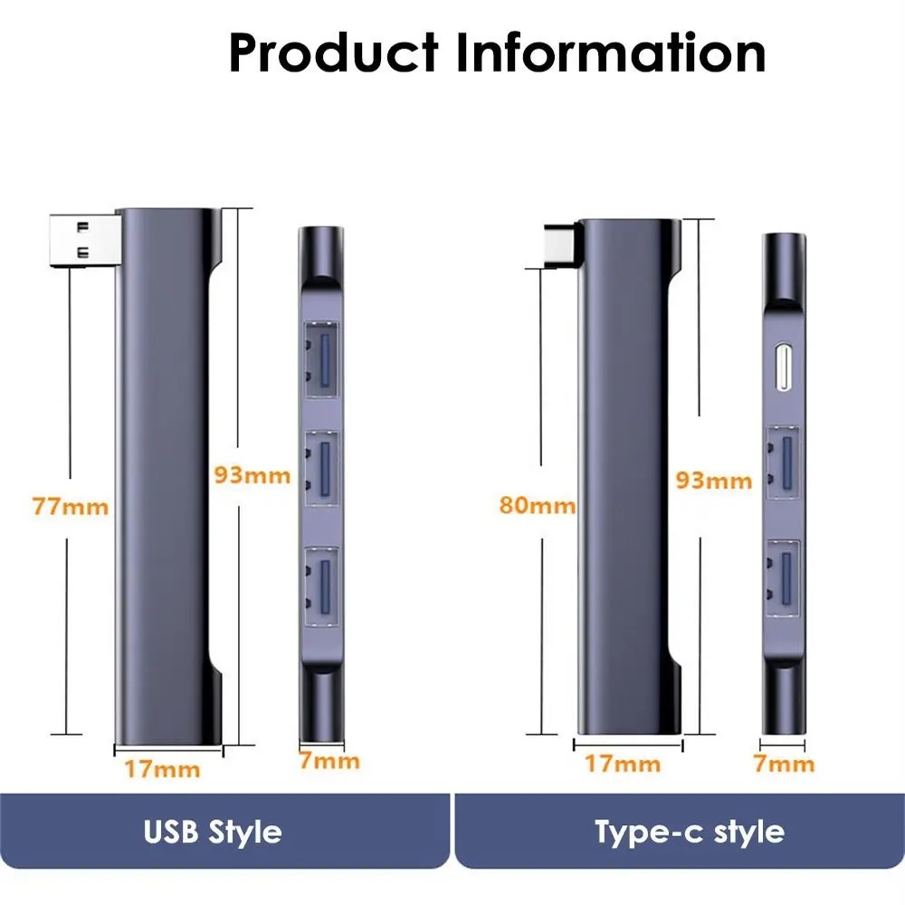 For Laptop PC Splitter High Speed Docking Station USB 3.0 USB-C HUB PD Charging OTG Adapter 6