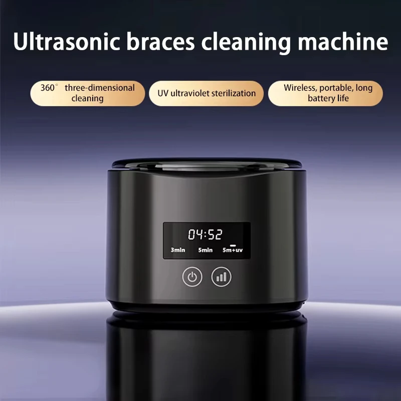 New USB Electric Ultrasonic Cleaner Machine Multi-Function Denture Braces Box Cleaning for Invisible Retainer Dental Care