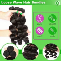 GOWIK Bundles de Cheveux Humains Ondulés (Loose Body Wave) 30 32 34 34 Pouces, 100% Cheveux Vierges Brésiliens Non Traités, 3/4 Bundles de Cheveux Ondulés Profonds (Loose Deep Wave), Extensions de Cheveux Humains 6