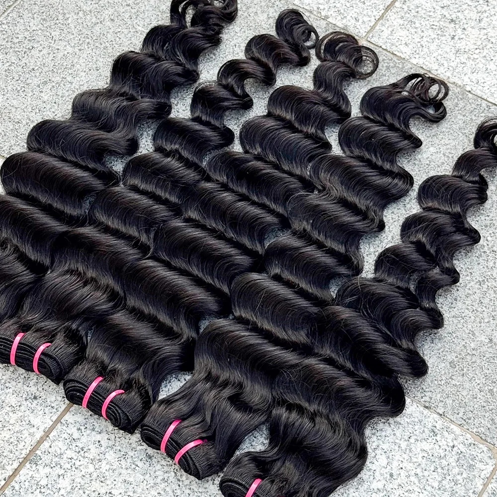 Loose Deep Wave Bundles Hair Weave Bundle 100% Human Hair Extensions Natural Color Brazilian Hair Bundles Extensions 100g/Bundle
