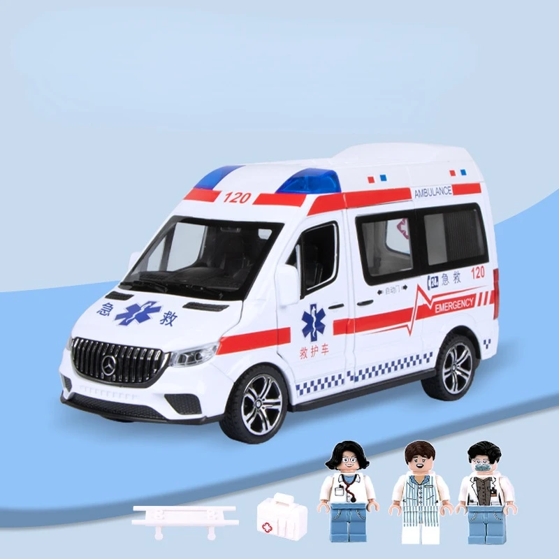 remote control car price Nicce 1:24 Benz Hospital Rescue Ambulance Metal Car Model Pull Back Sound and Light Alloy Car Toys for Children Boys Gifts A408 remote control cars for adults RC Cars