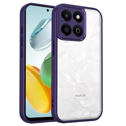 Air Cushion Shockproof Silicone Bumper Clear Matte Back Phone Case for Honor X7d (Purple)