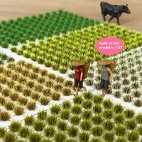 DIY Material Realistic Grass Tuft Miniature Grass Bushes Plant Cluster Scenery Mutlicolor Simulation Grass Nest Model Sand Scene 1