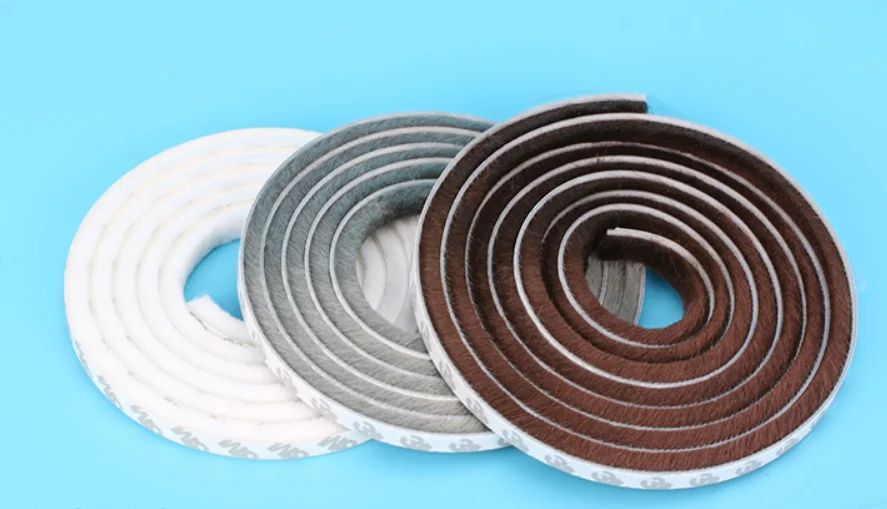 5Meters Brush Swal Weather Strip Door seal strip Draught Excluder Window Pile Seal Film Home Warm Wind Door Insulation Pad