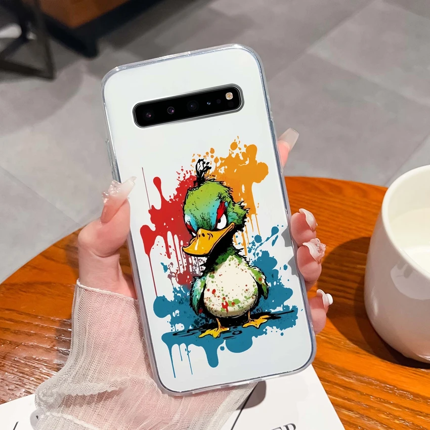 Romantic Rose Pattern Transparent TPU Silicone Anti-Slip Bumper Phone Cover