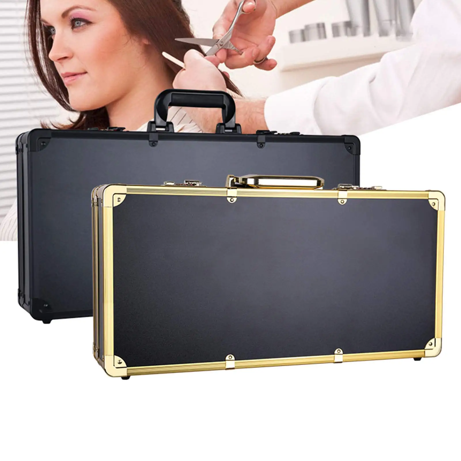ProfessionalBarberAluminumCaseHairdressingToolboxLargeCapacity