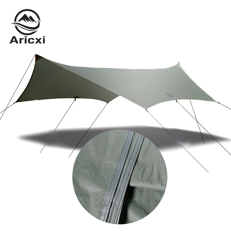 Aricxi 고품질 나일론 실리콘 코팅 야외 캠핑 텐트 쉼터, 나비 모양 방수포, 3.9*2.9 m, 15D