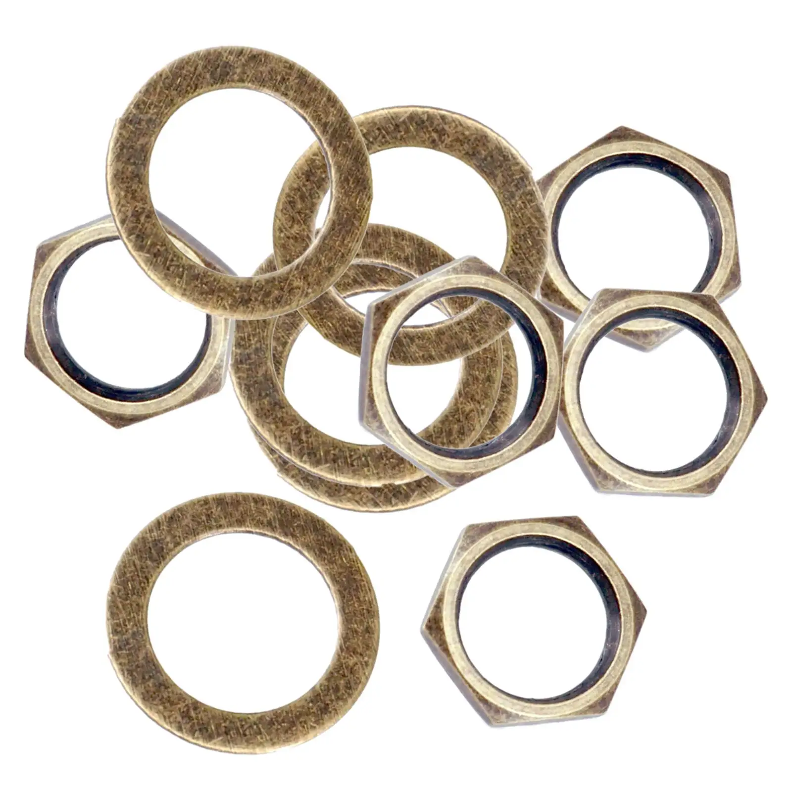 10Pc 3/8 Inch Guitar Jack Nuts Lock Washer Set for Guitar Bass Accessories