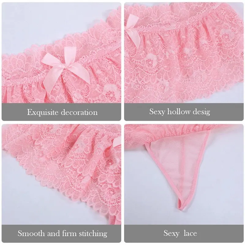 Lace Sexy Thongs Panties Mini Skirts For Women Nightclub Party Super Mini Pleated Skirts Korean Ultra Short Ruffled Skirt Briefs