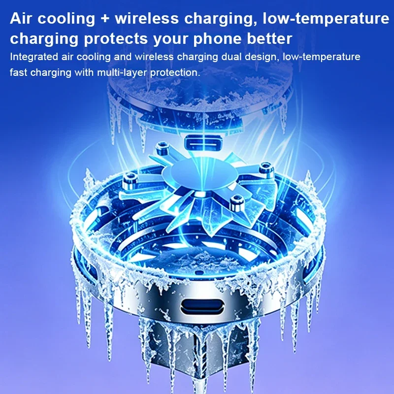 Qi2 25W Magnetic Wireless Charger Stand with Air-Cooling Fan and Car Charger