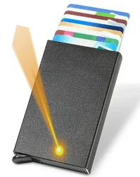 Personalized Anti - RFID Smart Pop - Up Card Holder Wallet (Black)