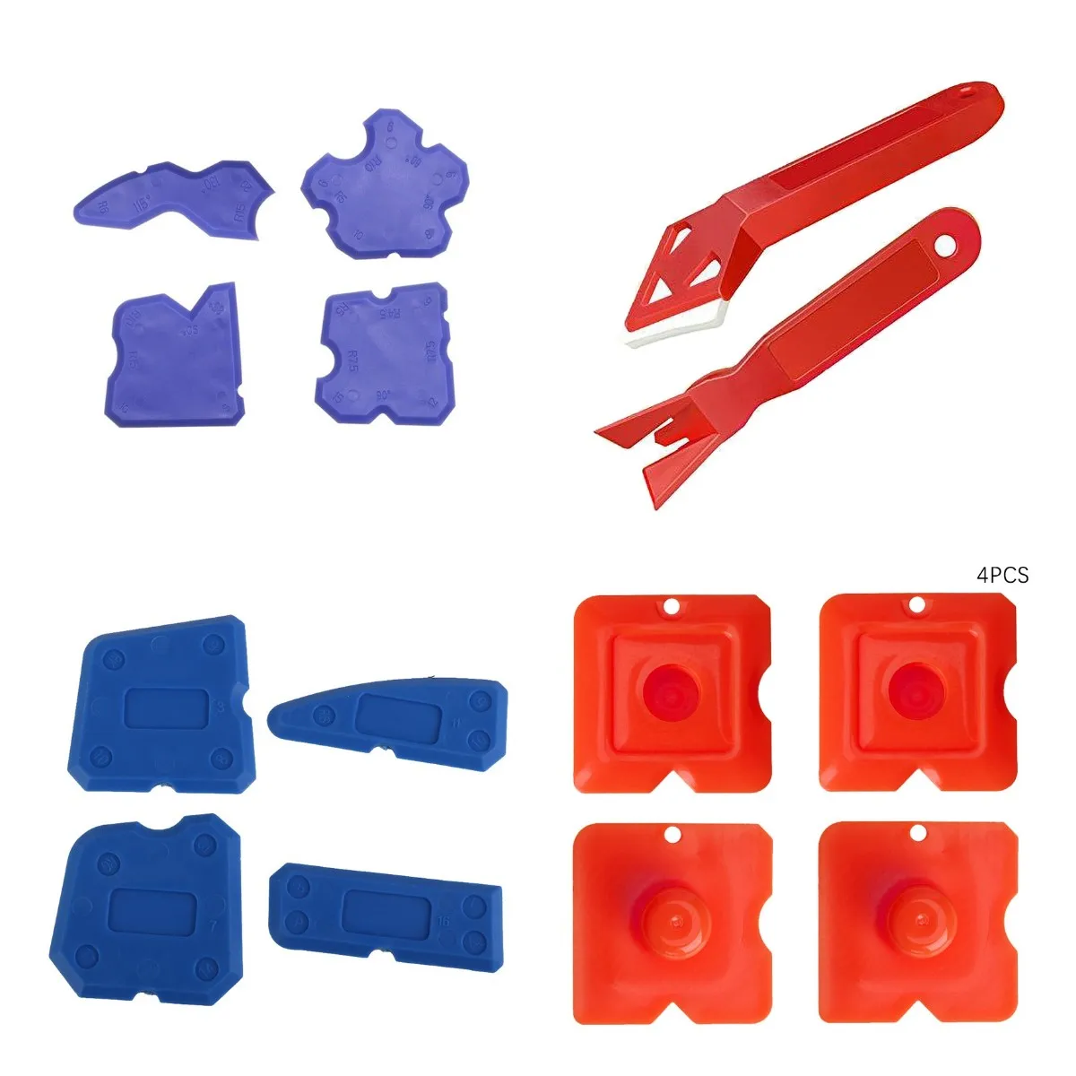 Scraper Tool Set Scraper Tool Kit Caulking Finisher Tool Silicone Sealant Tool Silicone Caulking Set 2/4 Pcs Caulking Tool Kit