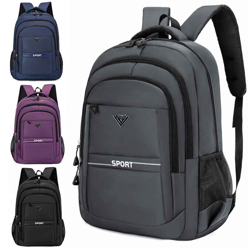 Lightweight business travel backpack, equipped with adjustable shoulder straps, multiple compartments, and polyester lining, lap