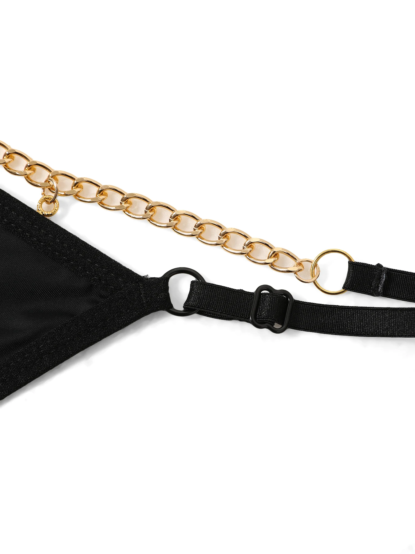 Sexy Metal Letter Chain Panties Erotic Underwear Women Low Waist Strap Thongs Splice Transparent Sexi G-string Female T-back