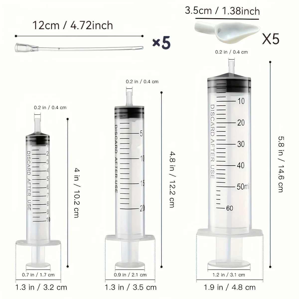 1 set of bird feeding syringe - Baby bird parrot feeding tube - Manual feeding syringe, can be used for small birds, kittens and 6