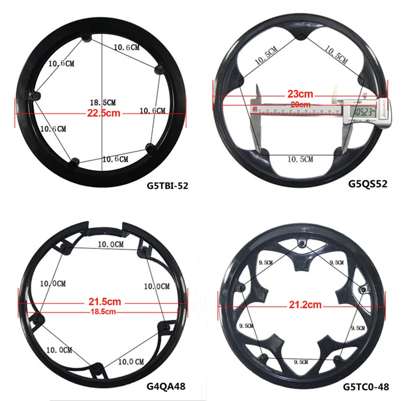 Protection De Chaîne De Vélo En ABS – 48 Dents – 210 Mm/4 Trou – Pour VTT, Ville & Route