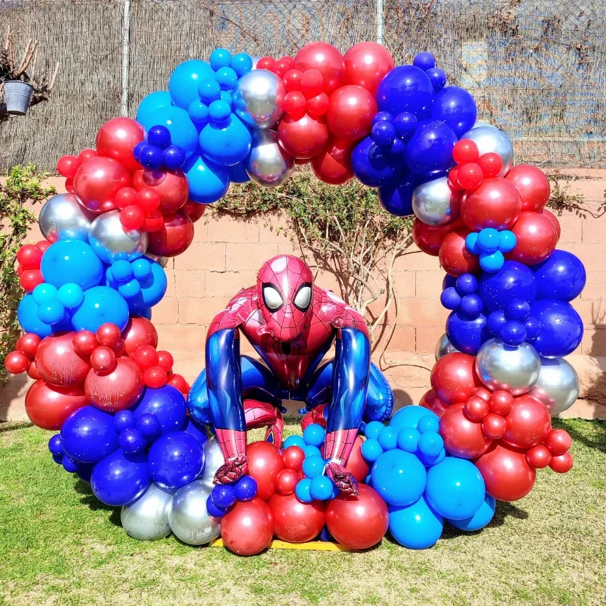 Kit de arco de guirnalda de globos de superhéroes para niños, Fiesta Temática 3D de Spiderman, bola y azul, decoración de fiesta de cumpleaños para niños| | AliExpress
