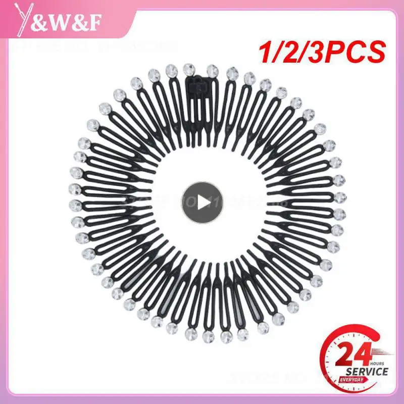 

1/2/3PCS Plastic Full Circle Hair Comb Stretch Flexible Comb Teeth Headband Hair Band Claws Clip Face Wash Fixed Hair
