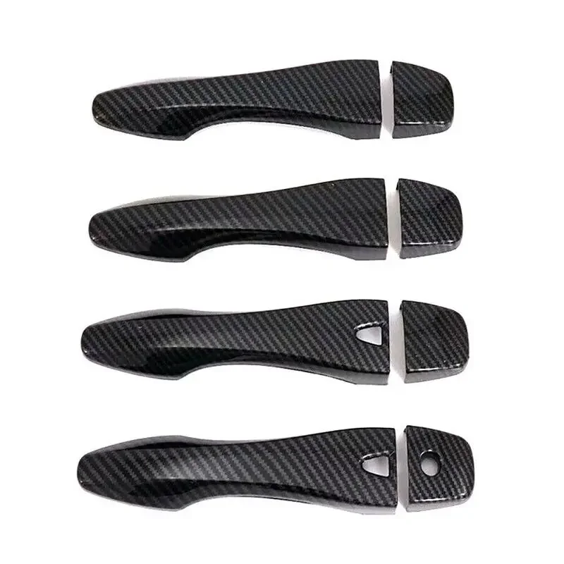 thumbnail image 1 of Para Nissan Altima 2013-2016 2017 2018, molduras para manijas de puertas, pegatinas decorativas, accesorios exteriores de fibra de carbono ABS color negro, 1 of 5