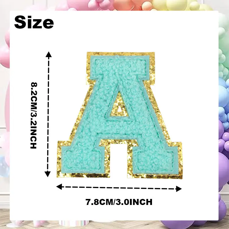 A-Z 글자 셔닐 자수 패치, DIY 패션 패치 매니아용, 4 색, 26 개