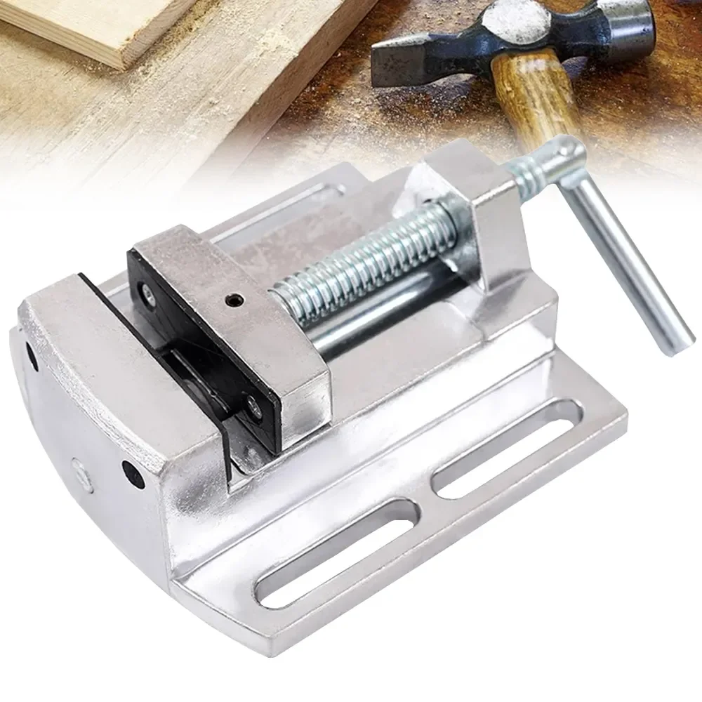 2.5 Inch Aluminum Alloy Mini Flat-nose Pliers Double Track Precision Clamping Vise Woodworking Operation Fixed Clip Hand Tool mini bench vise bench vise