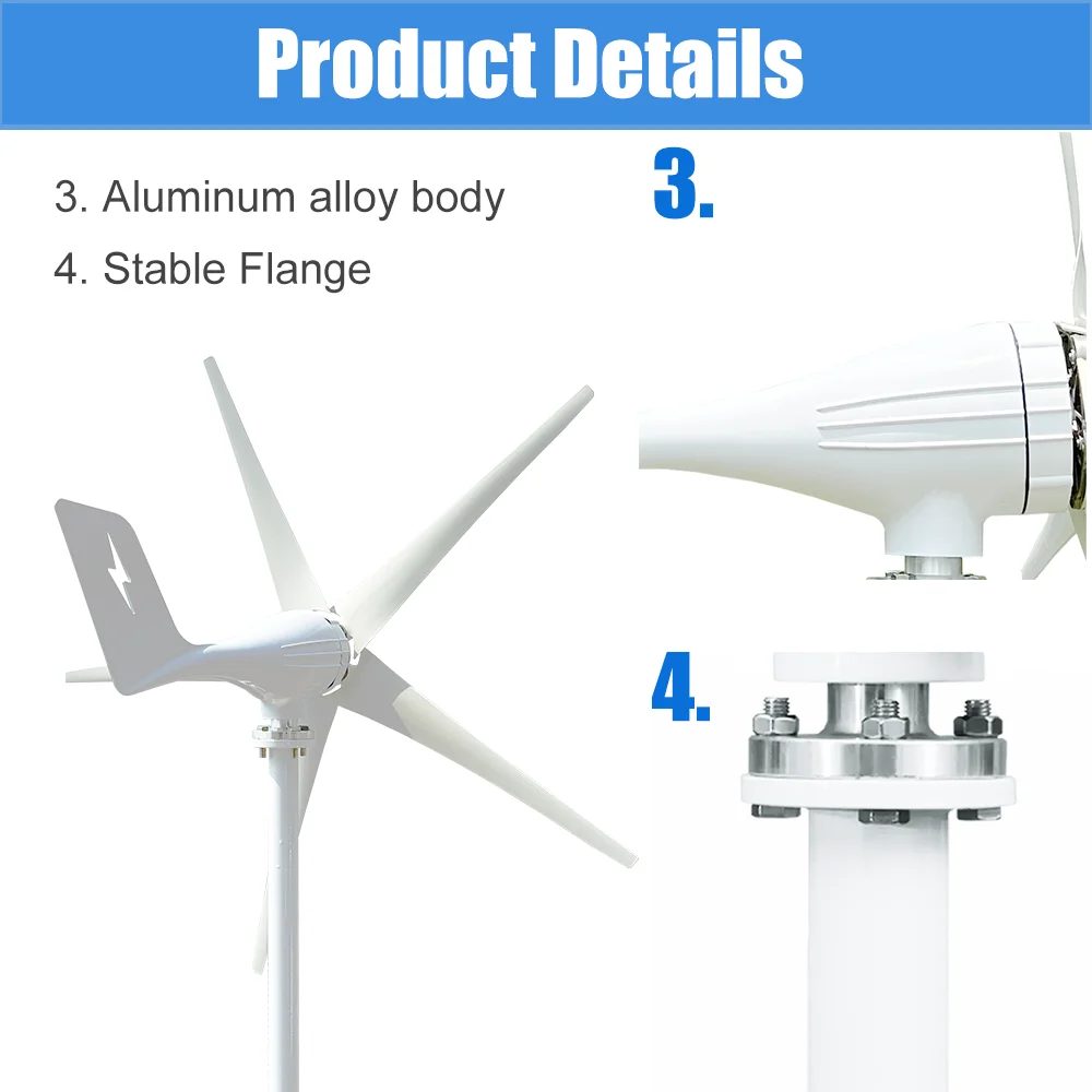 3000W Wind Turbine Power Generator 12V 24V 48V Use for Output 220V 230V 240V System For Home Complete Kit MPPT Charger solar wind generator