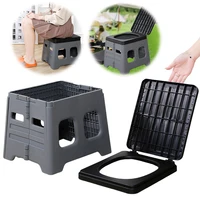 Portable Folding Toilet with Lid Foldable Outdoor Camp Toilet Multifunctional Outdoor Toilet Seat for Emergencies 1