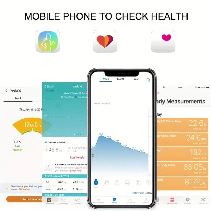 Smart Wireless Body Fat Scale 6
