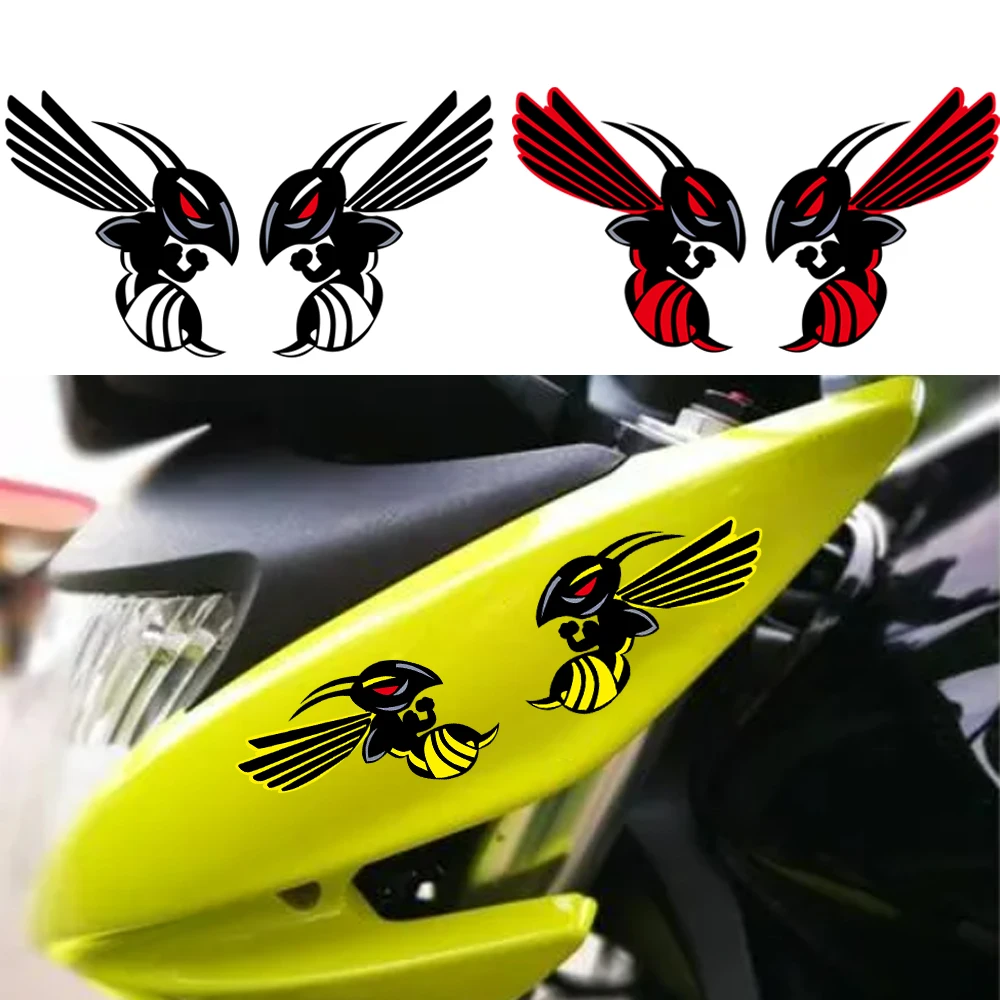 Riflettente Angry Bee Honeybee Moto Sticker Jdm Cartoon Motocross Racing Decalcomanie In Vinile Moto Per Piaggio Vespa Sctooer