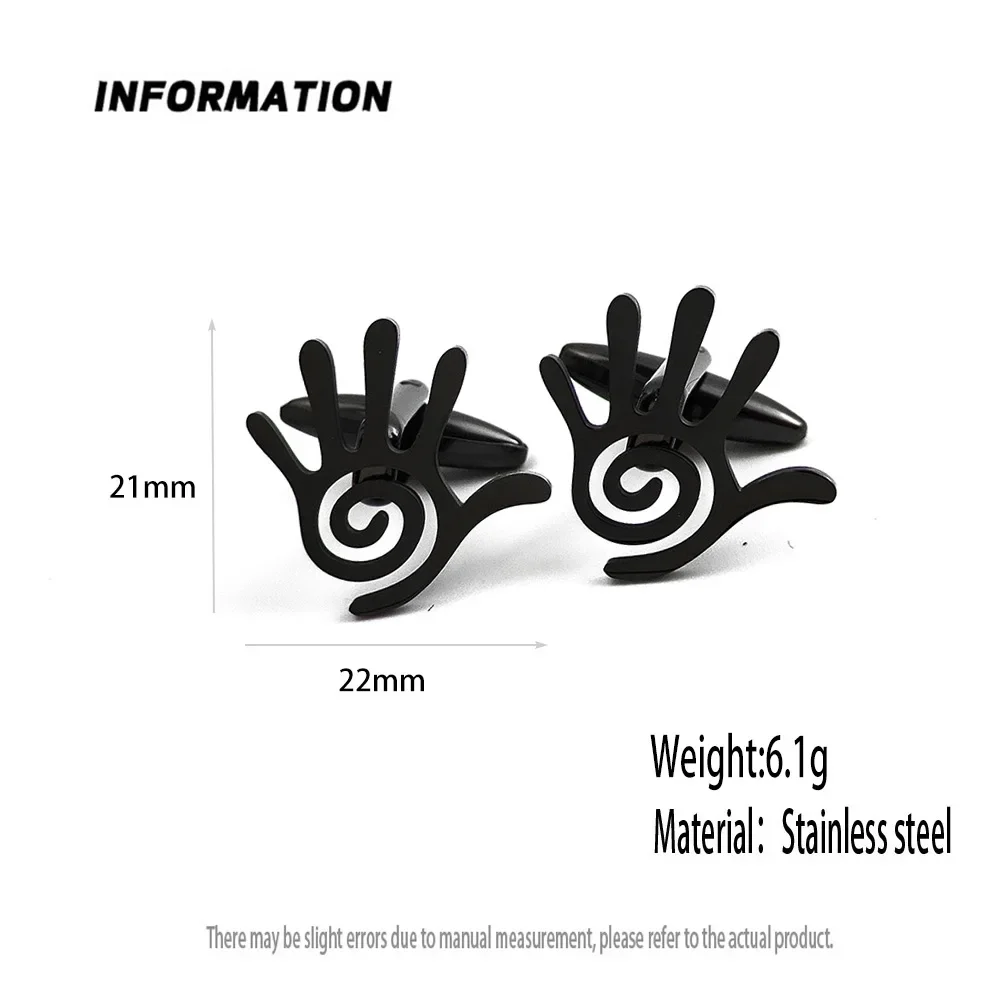 남성용 맞춤형 귀여운 손바닥 제스처 패턴 커프스 단추 하이 퀄리티, 스테인레스 스틸 커프 링크, 쥬얼리 액세서리 선물