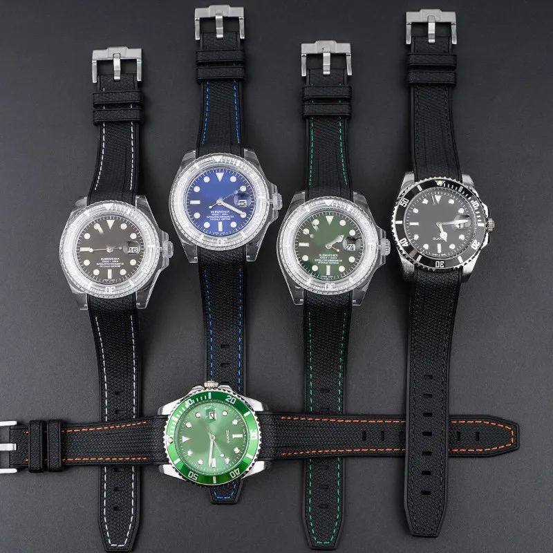 Cinturino In Silicone Curvedinterface Da 20Mm Per Rolex Submariner Omega Joint Moonswatch Accessori Per Cinturini Impermeabili