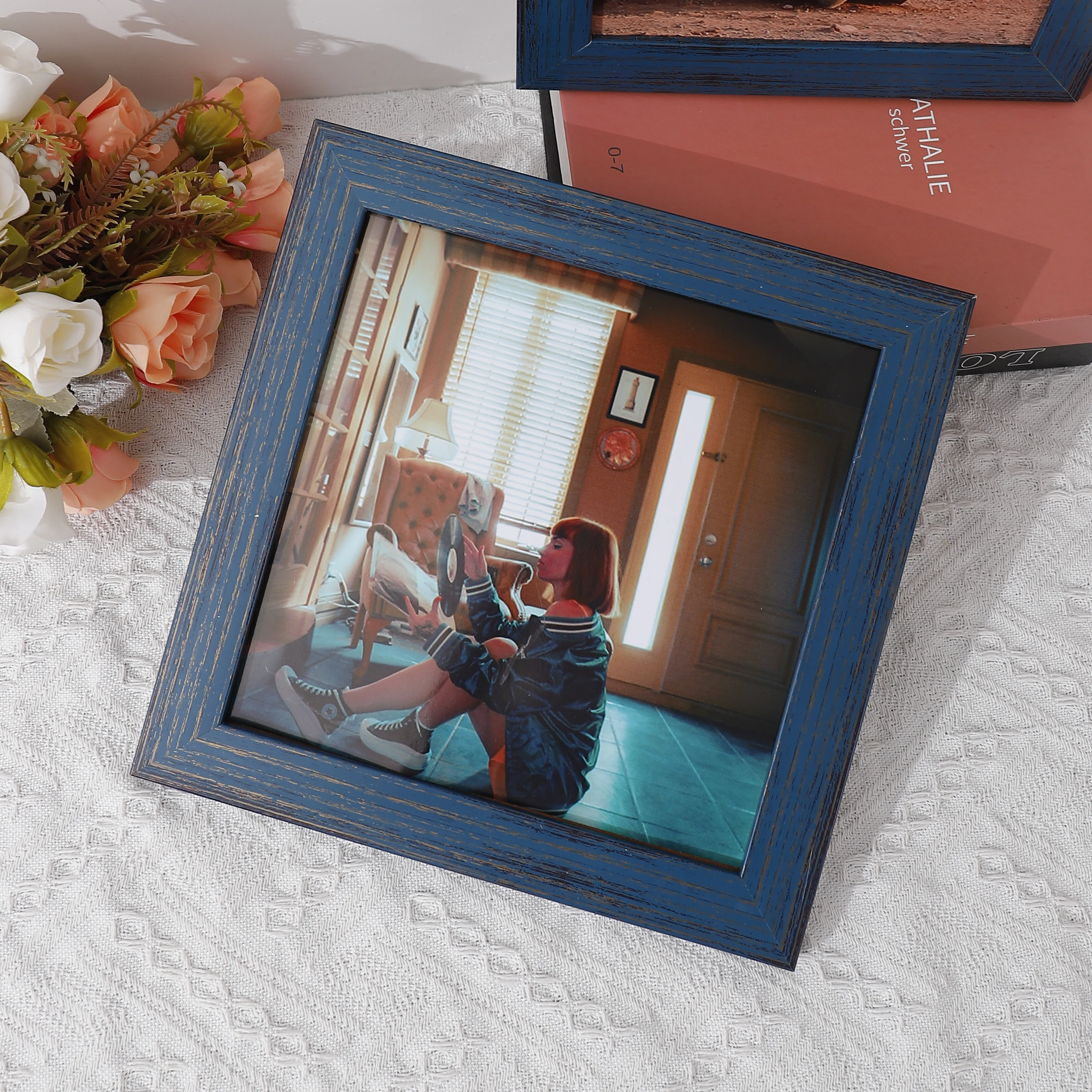 Photo frame creative simple table photo wall hanging wall 6"7"8" American modern casual square decoration 1PC