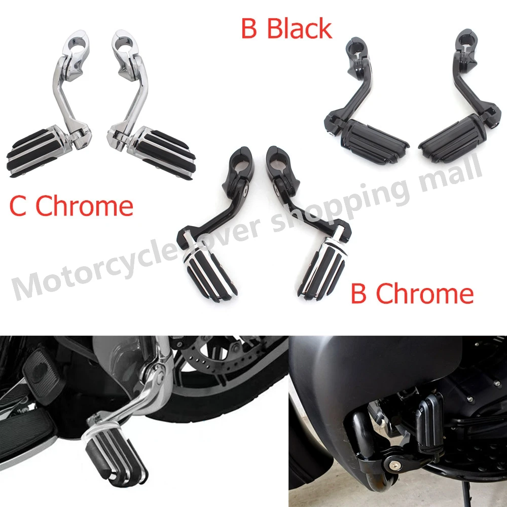 

32mm 28mm 26mm Motorcycle Engine Guard Footrest Highway Bar Foot Pegs Pedal Foot Rest Universal Long Footpegs Clamps For Harley